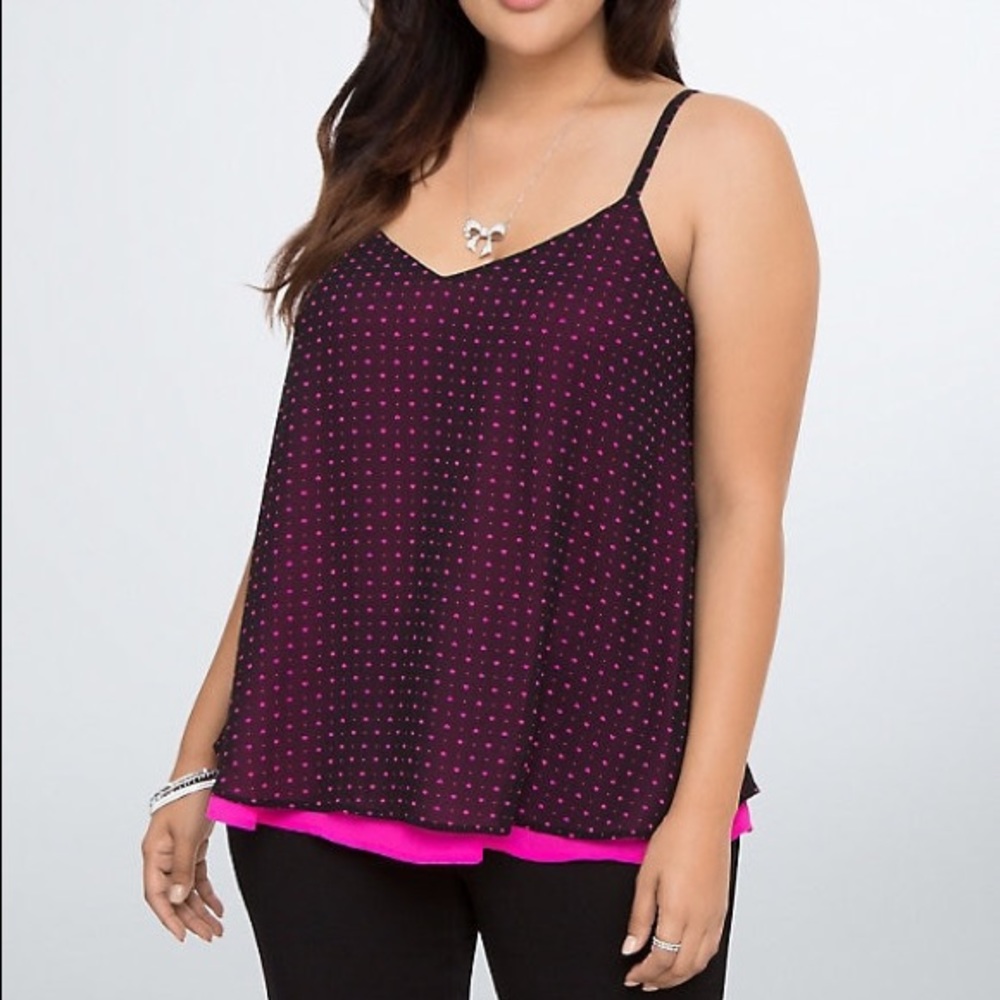 Torrid 3X Heart Print Double Chiffon Cami